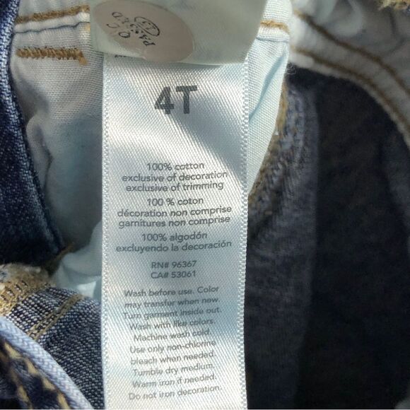 OshKosh B’Gosh Denim Overalls Boys Size 4 Red White Blue Striped Straps USA - Picture 10 of 12